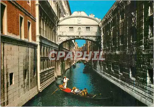 Moderne Karte Venezia Pont des Soupirs Bateau