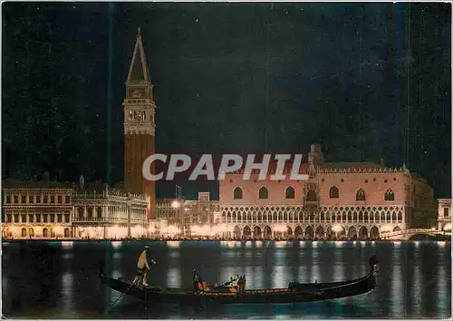 Cartes postales moderne Venezia de nuit Bassin St Marc et Gondole Bateau