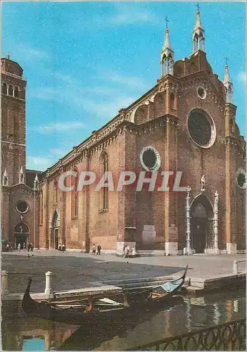 Cartes postales moderne Venezia Eglise des Frari Bateau