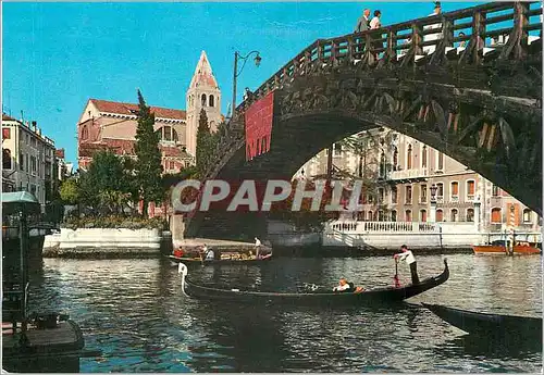 Moderne Karte Venezia Grand Canal et Pont de l'Academie Bateau