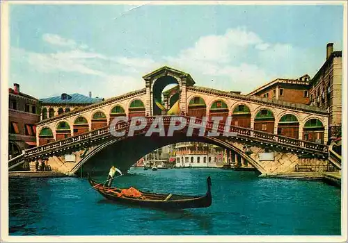 Cartes postales moderne Venezia Pont de Rialto Bateau