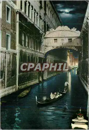 Moderne Karte Venezia Pont des Soupirs Nocturne Bateau
