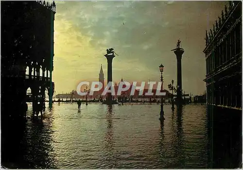 Moderne Karte Venezia Acqua alta in Piazzetta S Marco Aube