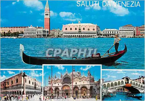 Moderne Karte Saluti da Venezia Bateau