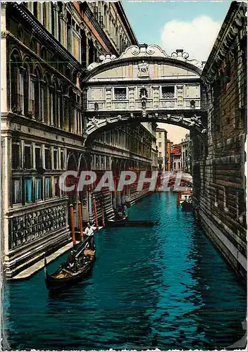 Moderne Karte Venezia Pont des Soupirs Bateau