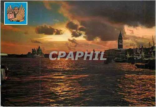 Cartes postales moderne Venezia Coucher du Soleil Bassin S Marco