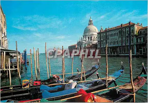 Moderne Karte Venezia Chiesa della Salute Bateaux