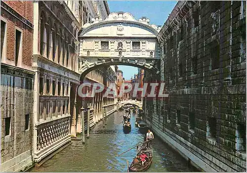 Moderne Karte Venezia Pont des Soupirs Bateau