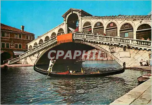 Moderne Karte Venezia Pont de Rialto et Gondole Bateau