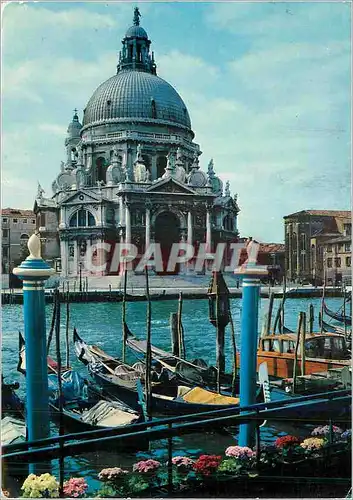 Moderne Karte Venezia Eglise de St Maria della Salute Bateaux