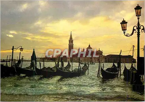 Moderne Karte Venezia Quai St Marc a l'Aube Bateaux