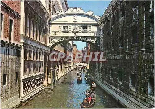 Moderne Karte Venezia Pont des Soupirs Bateaux