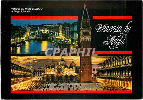 Cartes postales moderne Venezia A la Nuit del Ponte di Rialto di Piazza S Marco