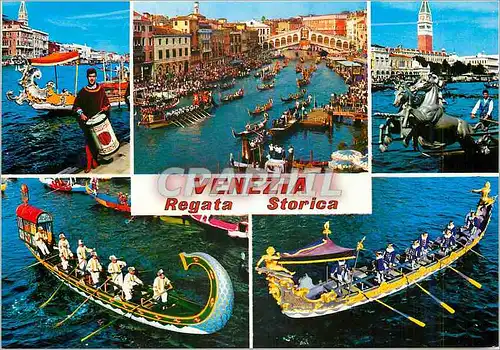 Moderne Karte Venezia Regate Historique Bateaux