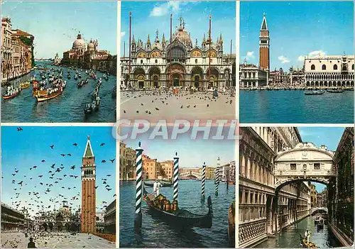 Cartes postales moderne Venezia Regate Storica Sul Canal Grande Basilica di  S Marco Panorama Ponte dei Sospiri
