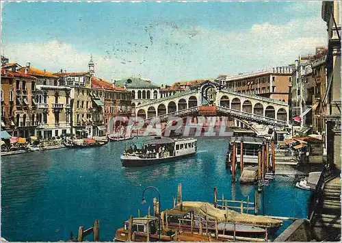 Moderne Karte Venezia Pont de Rialto et Hotel de Ville Bateaux