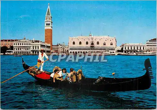 Moderne Karte Venezia Panorama du Bassin de S Marc Bateau