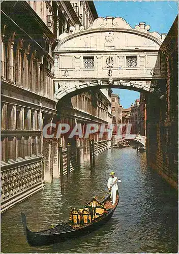 Moderne Karte Venezia Pont des Soupirs Bateau