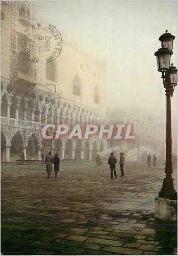 Moderne Karte Venezia S Marc Palais des Doges dans le Brouillard