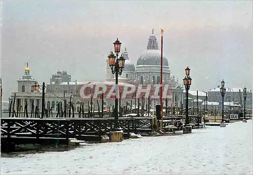 Moderne Karte Venezia Neige au Quai