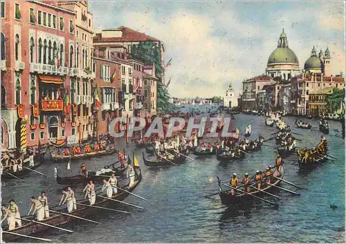 Moderne Karte Venezia Grand Canal la Regata Bateaux