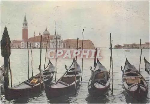 Moderne Karte Venezia Gondole con Isola di S Giorgio