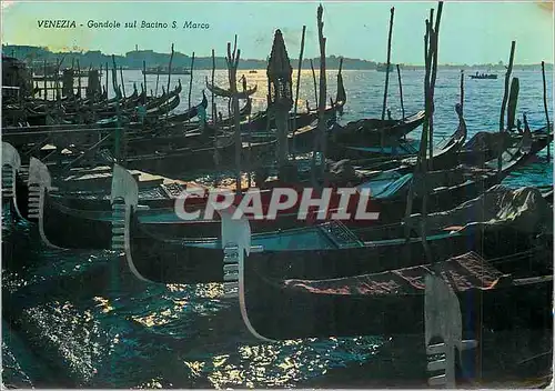 Moderne Karte Venezia Gondole Sul Bacino S Marco Bateaux