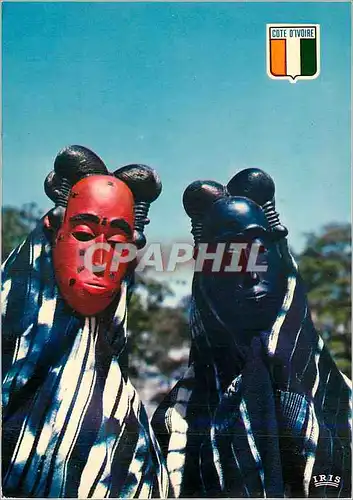 Cartes postales moderne Republique de la Cote d'Ivoire Masque Baoule
