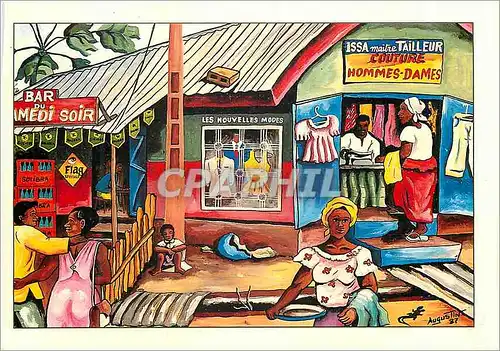 Cartes postales moderne Cote d'Ivoire ISSA Maitre Tailleur Couture Hommes Dames