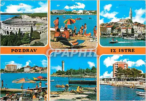 Cartes postales moderne Pozdrav iz Istre Pula Medulin Rovinj Porec Savudrija Umag
