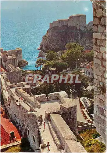 Cartes postales moderne Dubrovnik Western Part of the City Wall with Fort Lovrjenac in the Background