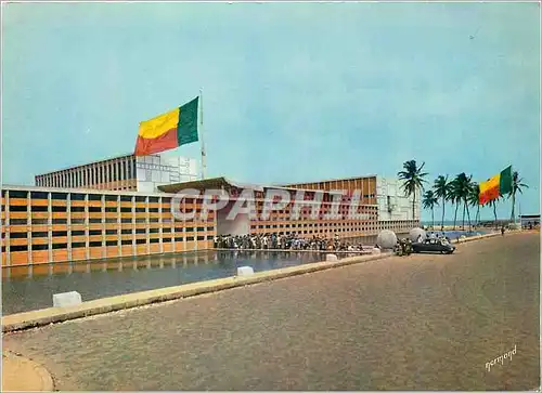 Moderne Karte Cotonou Palais de la Presidence de la Republique du Dahomey Facade des Bureaux et Miroirs d'eau