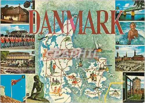 Cartes postales moderne Danmark Hans Christian Andersen's House Odense Royal Guard Copenhagen Militaria