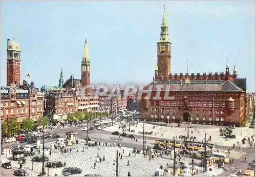 Cartes postales moderne Copenhagen the City Hall  Tramway