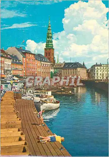 Cartes postales moderne Copenhague Gammel Strande Bateaux