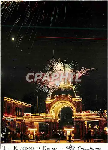 Cartes postales moderne The Kingdom of Denmark Copenhagen Tivoli main Entrance by Night