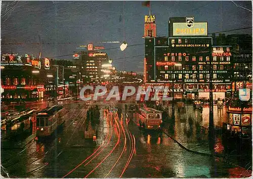 Cartes postales moderne Copenhagen the City Hall Square by Night Tramway