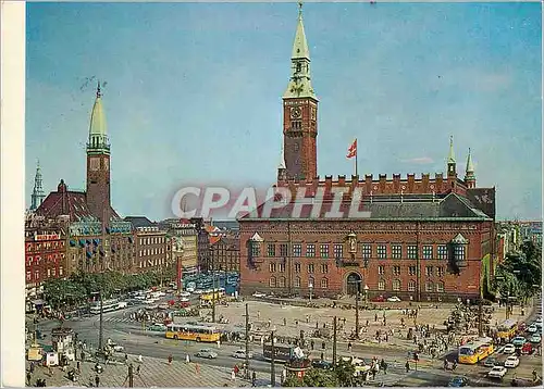 Moderne Karte The Town Hall Square in Copenhagen Denmark Tramway