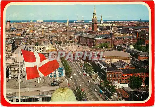 Cartes postales moderne Copenhagen Vesterbrogade and the Town Hall Square