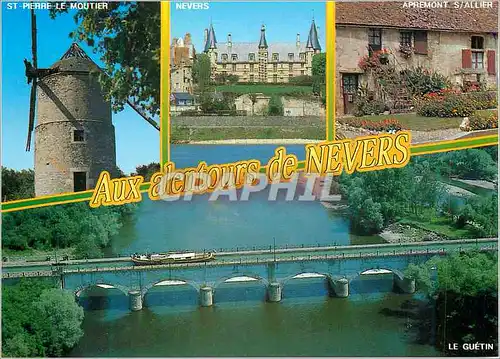 Cartes postales moderne Aux Alentours de Nevers Vieux Moulin de St Pierre le Moutier Palais Ducal de Nevers