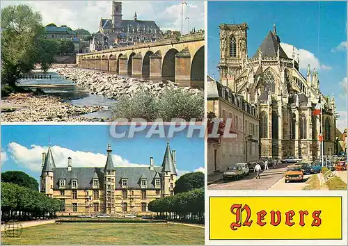 Cartes postales moderne Nevers (Nievre) le Nivernais le Pont de Loire et la Cathedrale Saint Cyr et Sainte Julitte