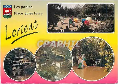 Cartes postales moderne Lorient les Jardins Place Jules Ferry en Bretagne a L'Estuaire du Scorff et du Blavet