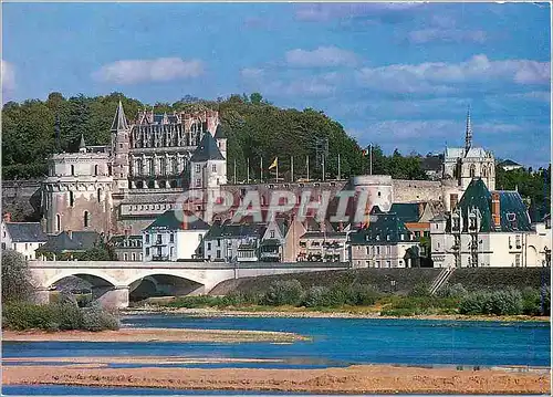 Cartes postales moderne Amboise (Indre et Loire) les Chateaux de la Loire le Chateau et le Pont Enjambant la Loire