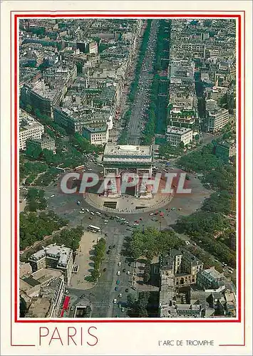 Cartes postales moderne Paris de part et d'autre de l'Arc de Triomphe l'Avenue de la Grande Armee puis les Champs Elysee