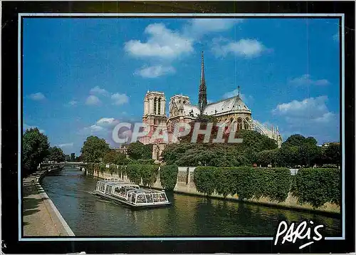 Moderne Karte Notre Dame la Seine Bateau