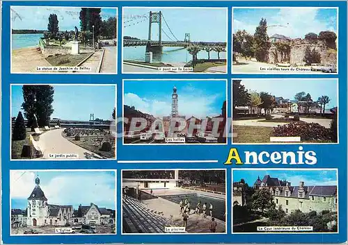 Cartes postales moderne Ancenis  (Loire Atlantique) La statue de Joachim du Bellay Le pont sur la Loire