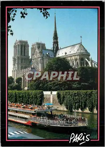 Cartes postales moderne Paris Notre Dame Bateau
