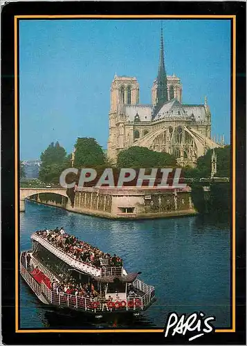 Cartes postales moderne Paris Notre Dame Bateau