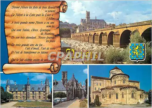 Cartes postales moderne Nevers ( Nievre) le Nivernais le Pont de Loire et la Cathedrale Saint Cyr et Sainte Julitte