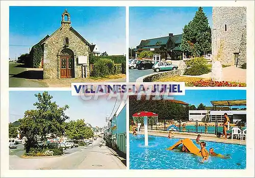 Cartes postales moderne Villaines la Juhel  (Mayenne) la Chapelle du Bignon l'Hopital la Place et la Piscine